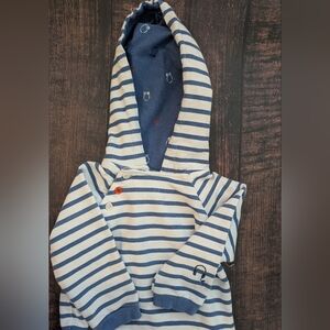 Rosie Pope Blue and White Striped Baby Hoodie